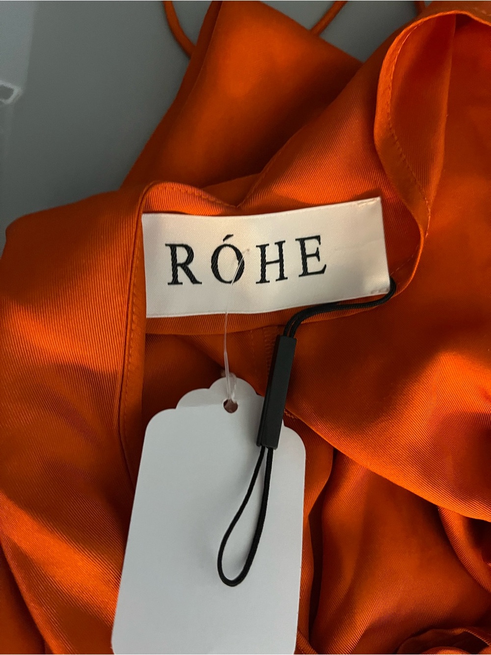V-Neck Orange Slip Maxi Dress with Thin Straps - Picture 6 of 7